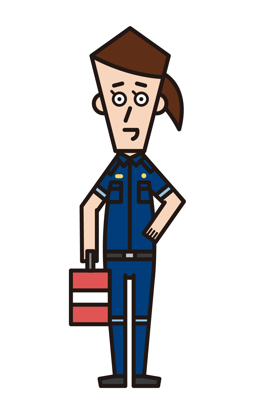 Illustration of paramedic (man in blue uniform)