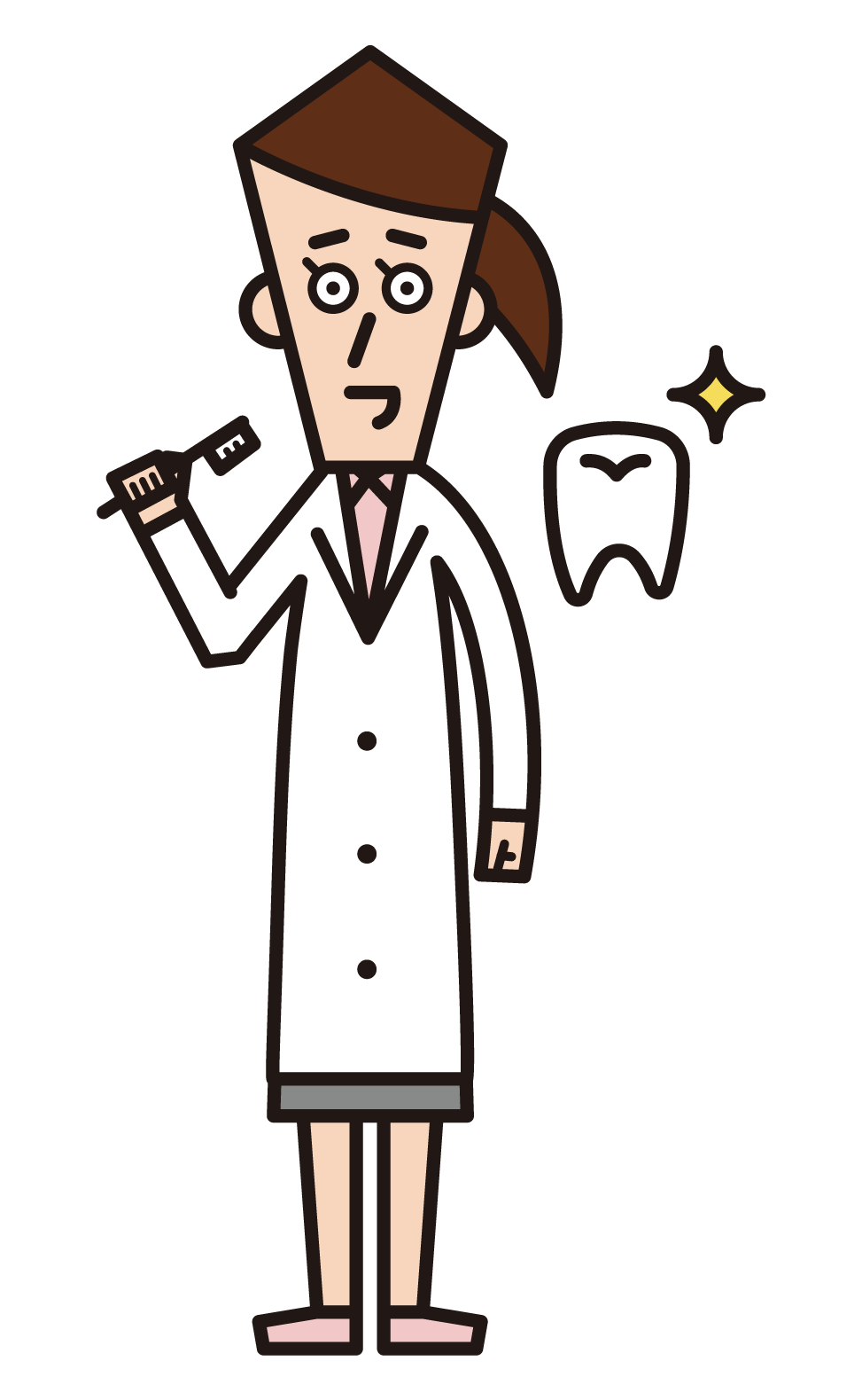 Illustration of a medical clerk and medical secretary (female)