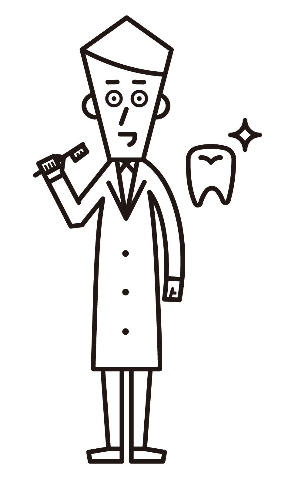 歯科医師（白衣を着た男性）のイラスト