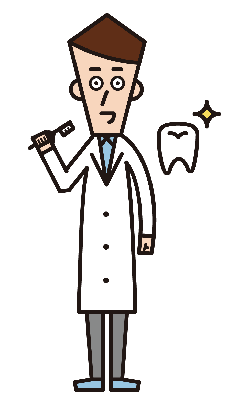 歯科医師（白衣を着た男性）のイラスト