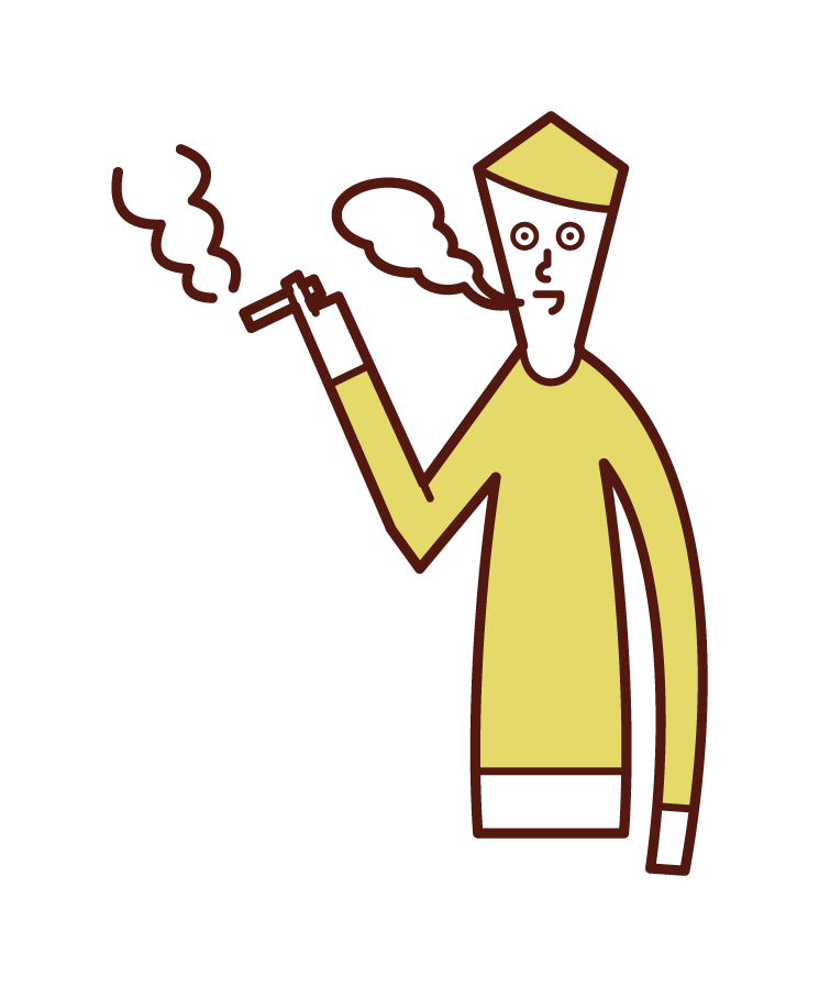 吸煙的人（男性）的插圖
