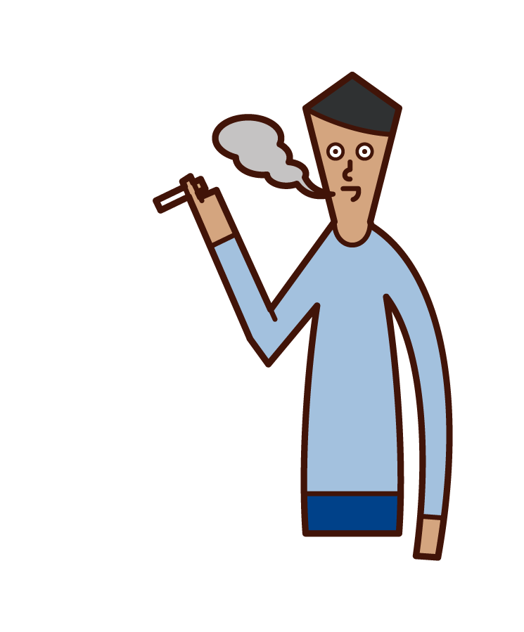 吸煙的人（男性）的插圖