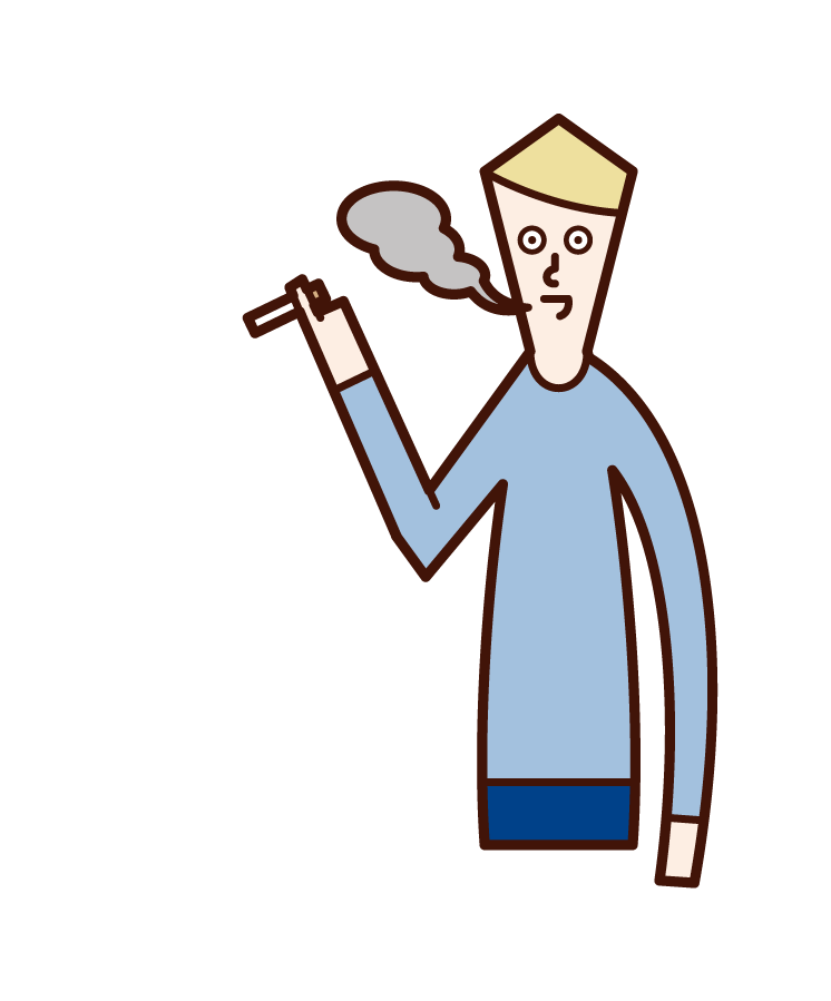 喫煙をする人（男性）のイラスト