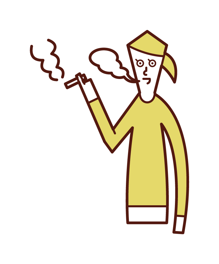 吸煙者（女性）的插圖