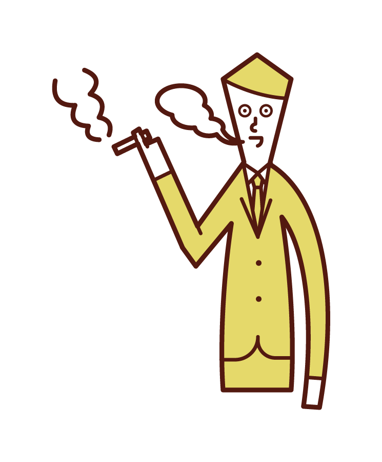 喫煙をする働く人 男性 のイラスト フリーイラスト素材 Kukukeke ククケケ