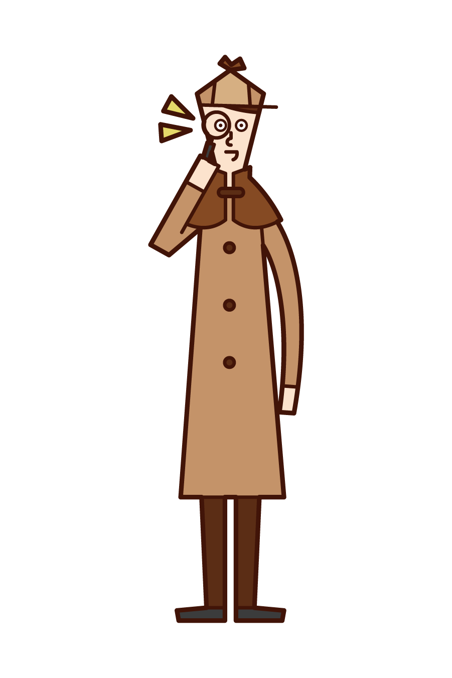 Illustration of a detective (man)