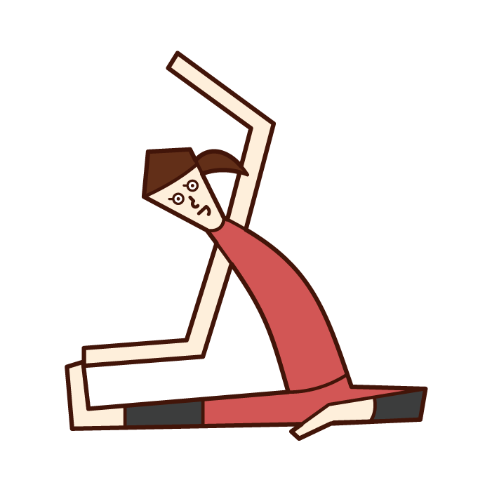 Illustration of a woman who does stretching