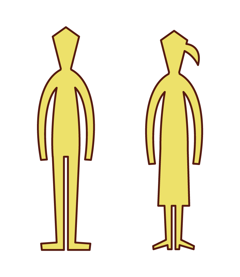 一個人的剪影（男人和女人）的插圖