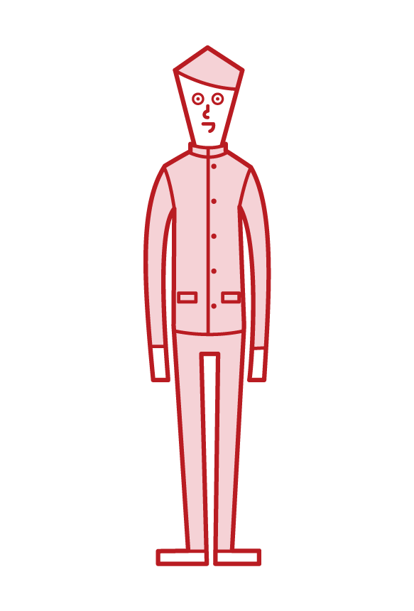 Illustration of a man student in school uniform