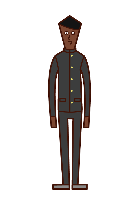 Illustration of a man student in school uniform