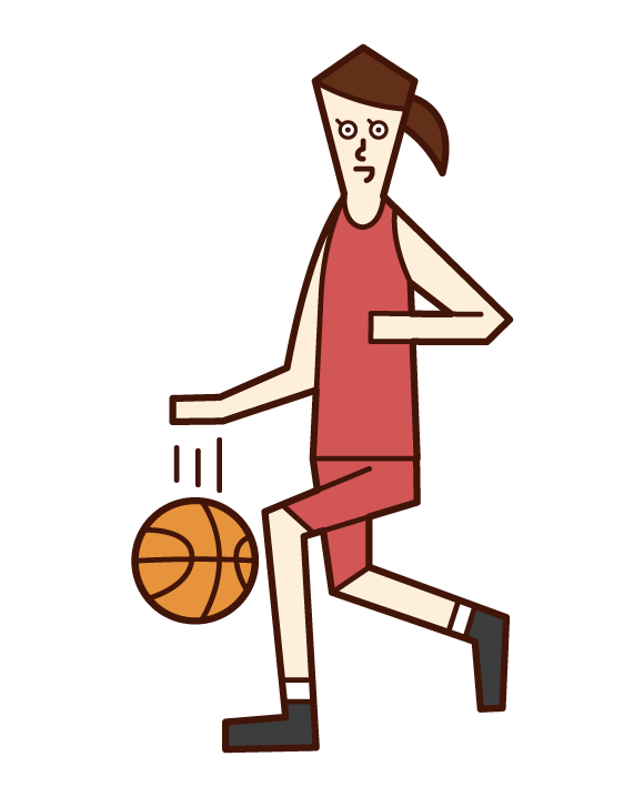 籃球運動員（女性）的插圖