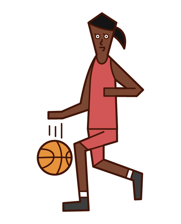 籃球運動員（女性）的插圖