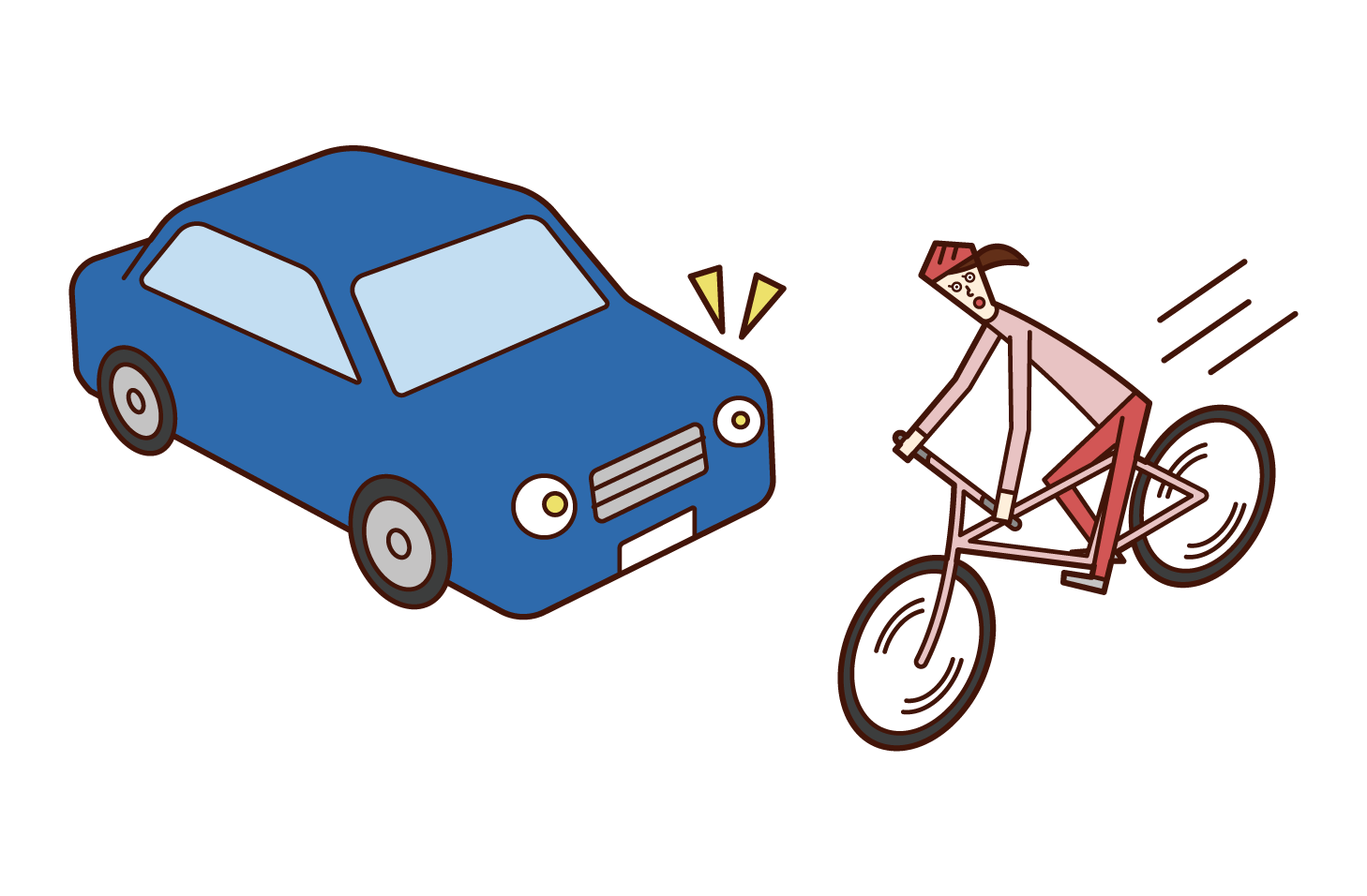 自行車（男）跳在路上的插圖