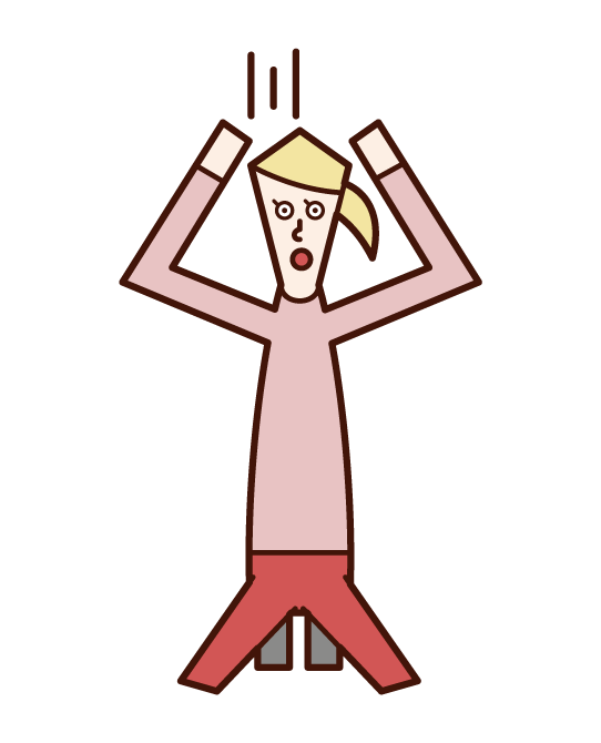 Illustration of a woman who despairs with her head in her arms