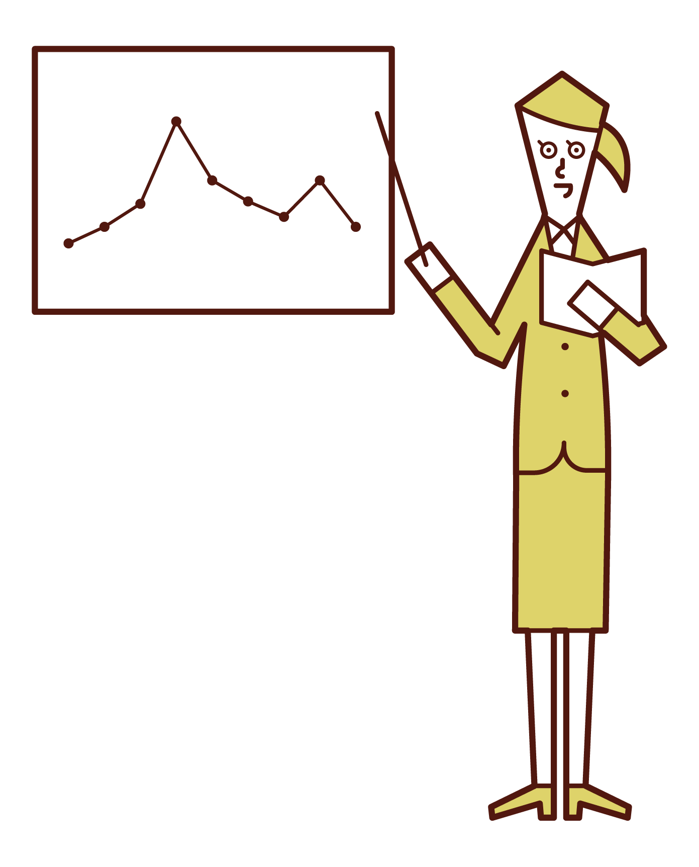 Illustration of seminar lecturer (female)