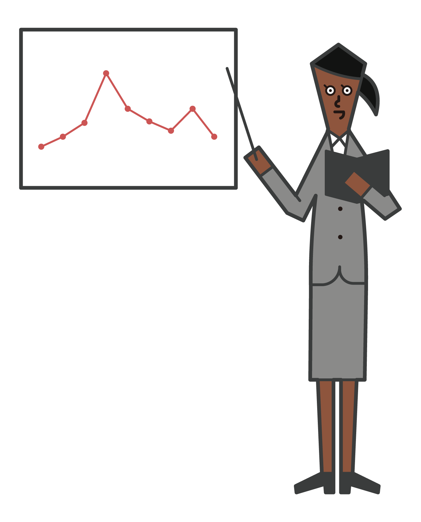 Illustration of seminar lecturer (female)