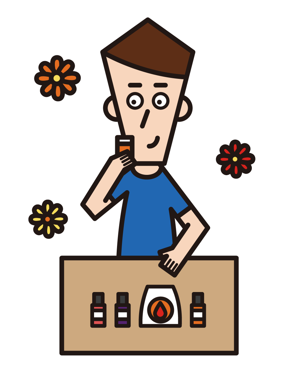 Illustration of an aromatherapist (male)