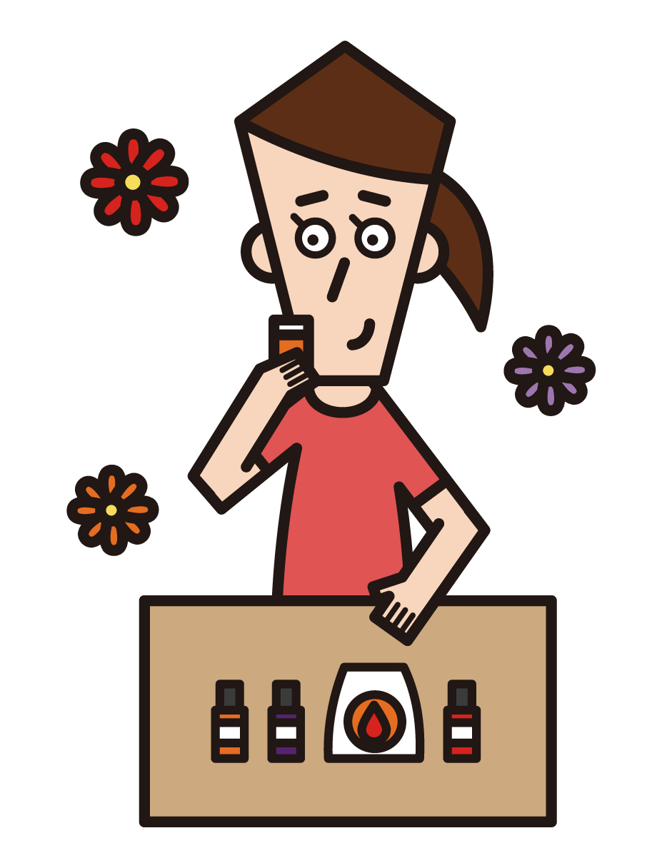 Illustration of an aromatherapist (female)