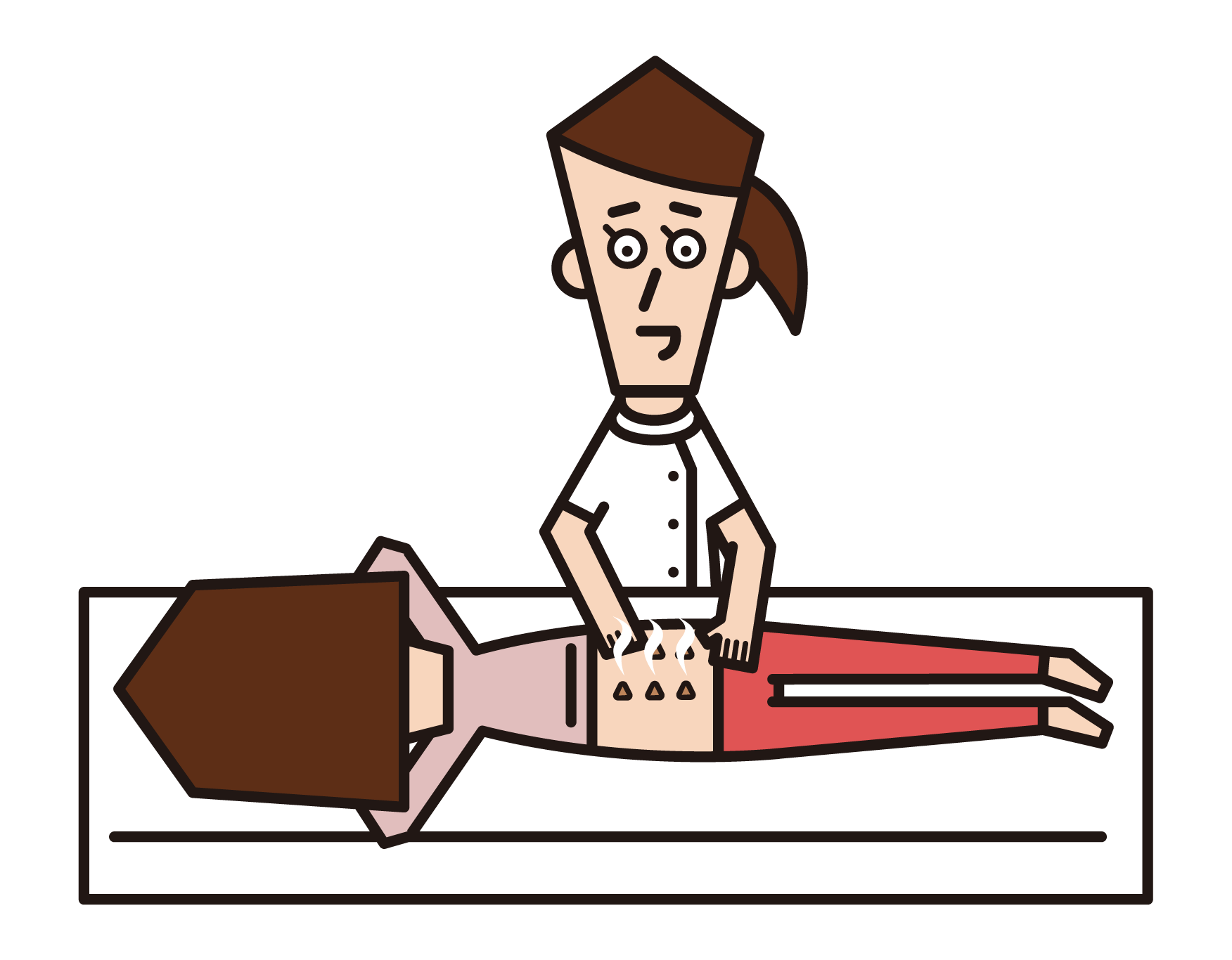 Illustration of an acupuncturist (female) who performs acupuncturist therapy