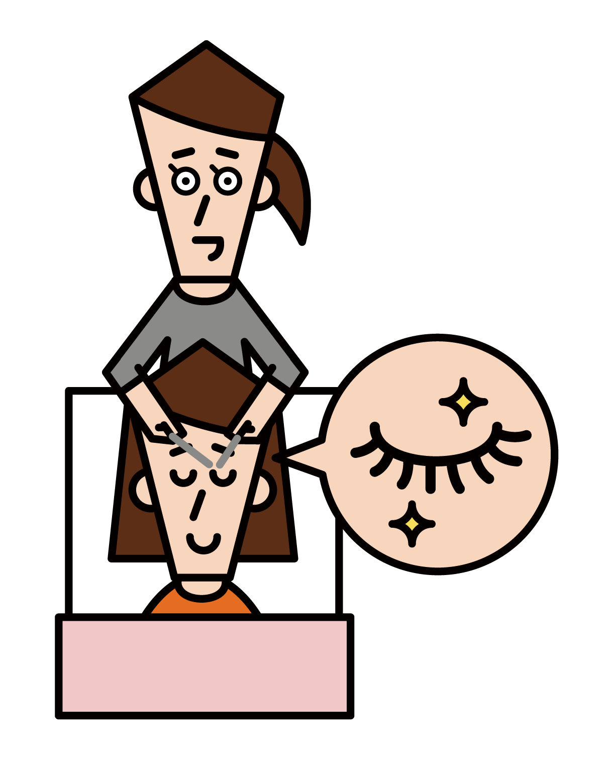 Illustration of the eyelist (female)