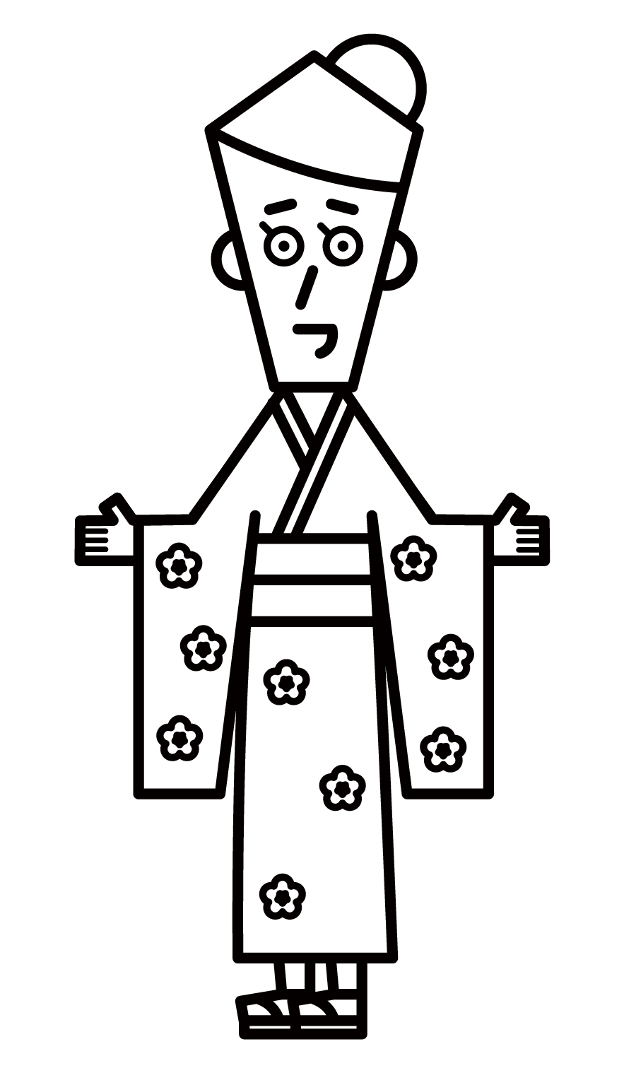 Illustration of a woman wearing a kimono