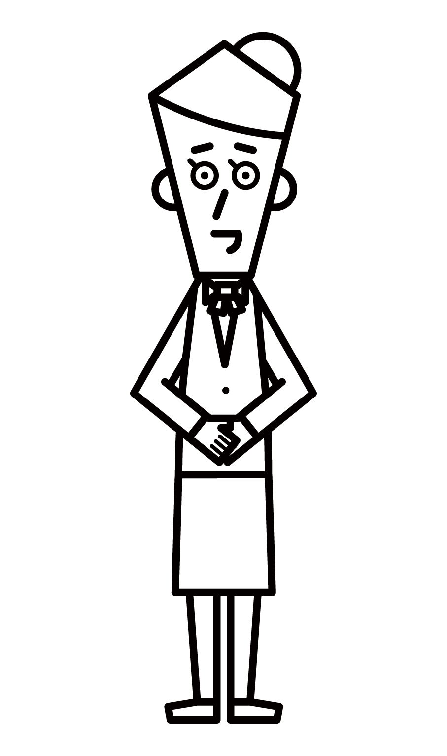 Illustration of a concierge (female) wearing a vest