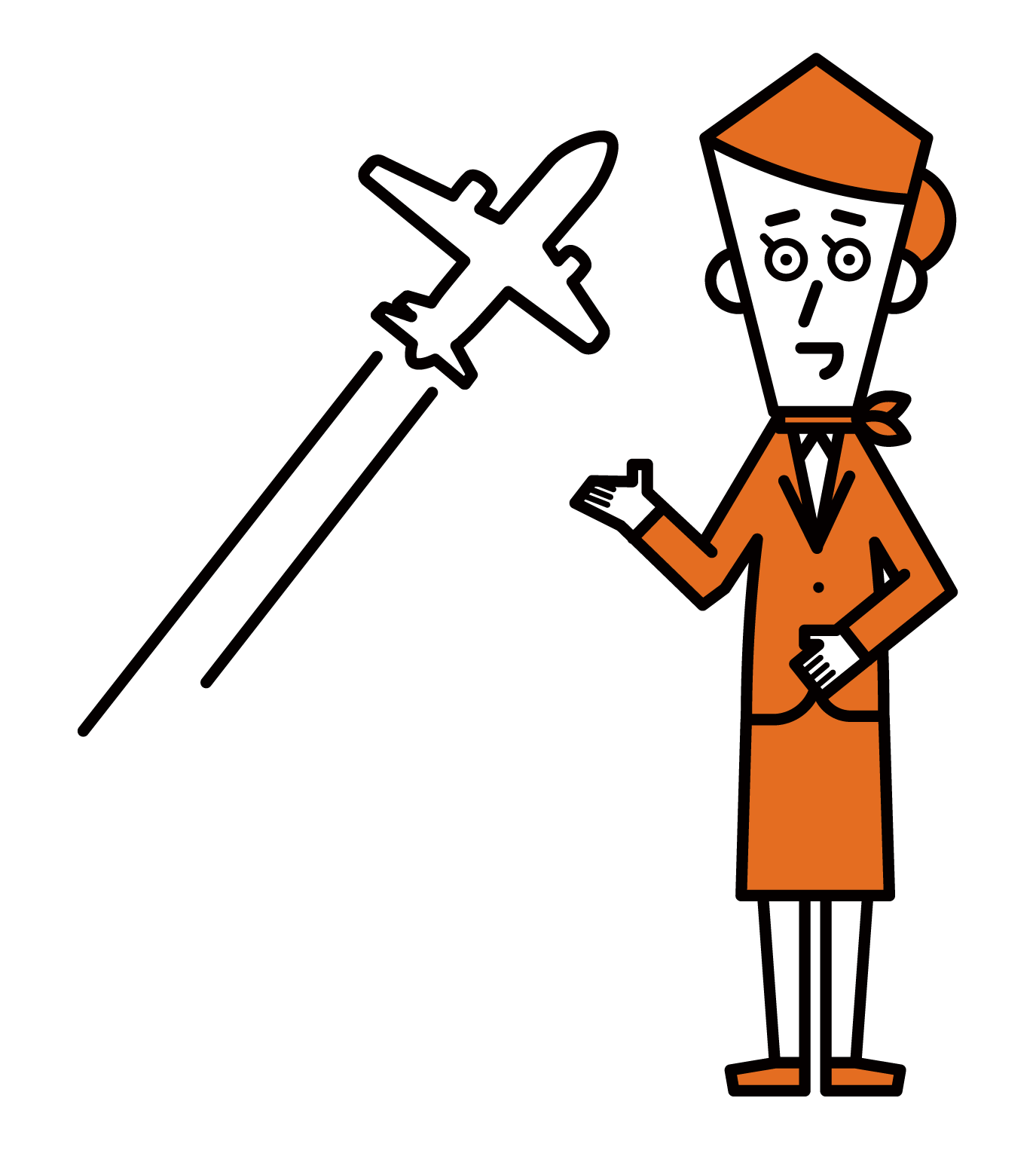 Illustration of Cabin Attendant Stewardess Grand Staff (Female)