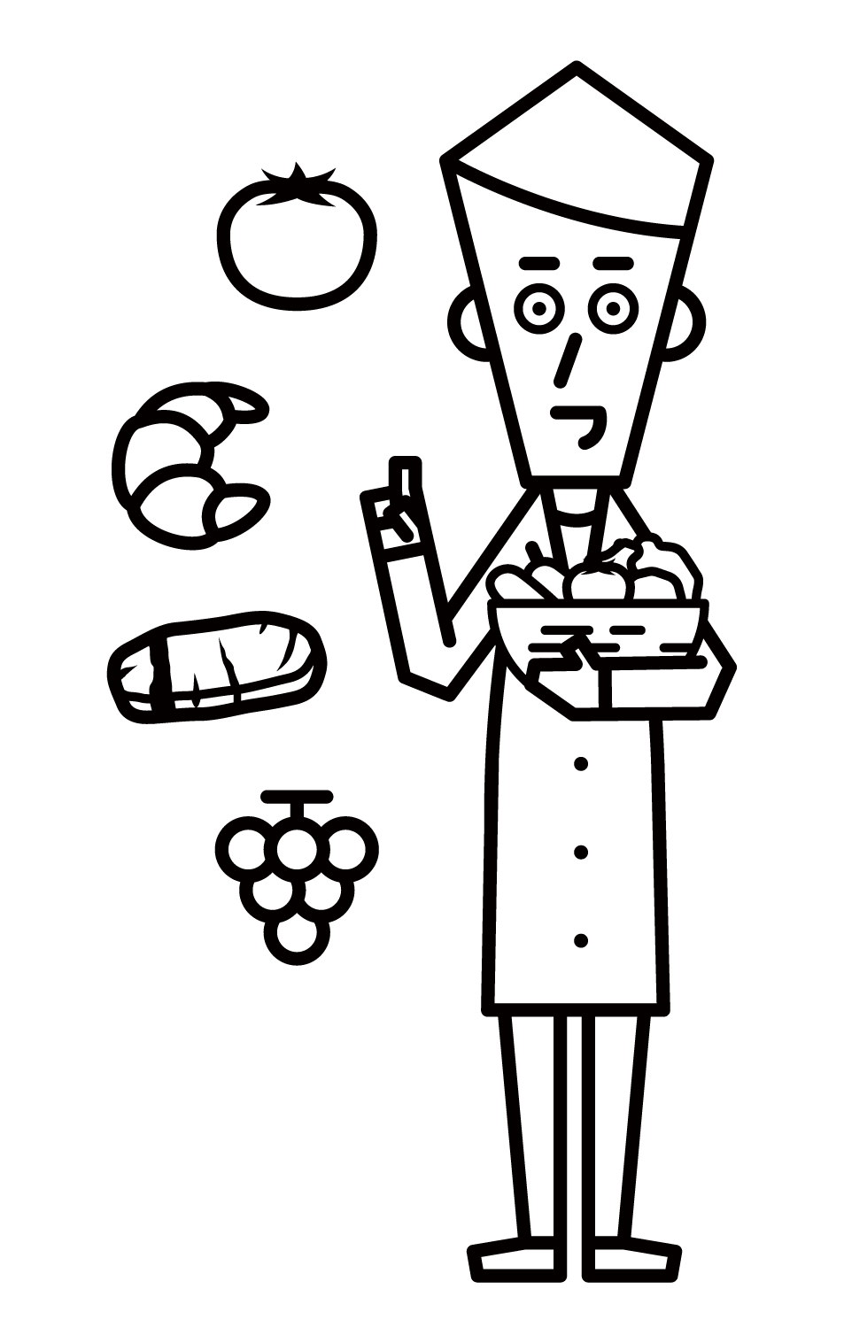 Illustration of a dietitian (male)