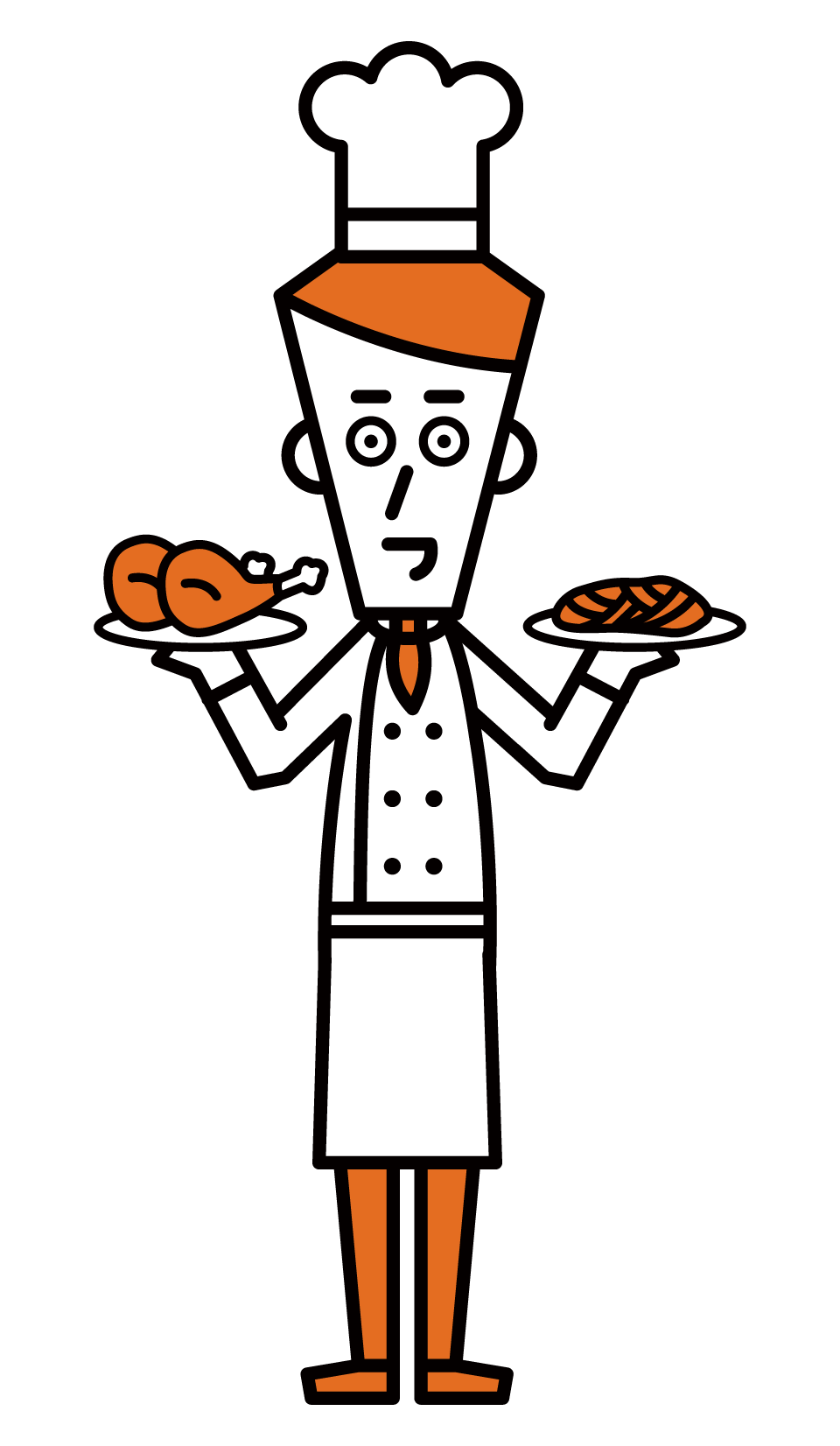 Illustration of chef and cook (male)
