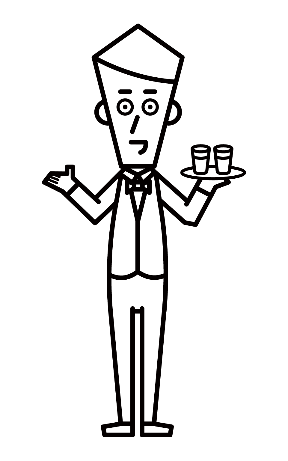 Illustration of Hall Staff Waiter (Male)
