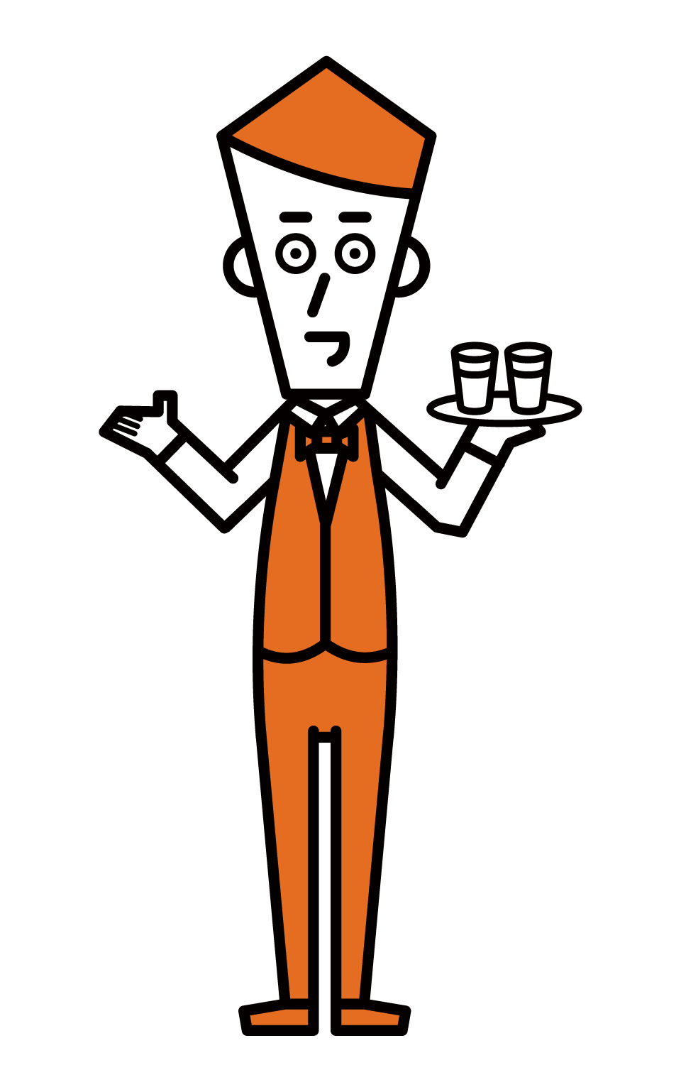 Illustration of Hall Staff Waiter (Male)