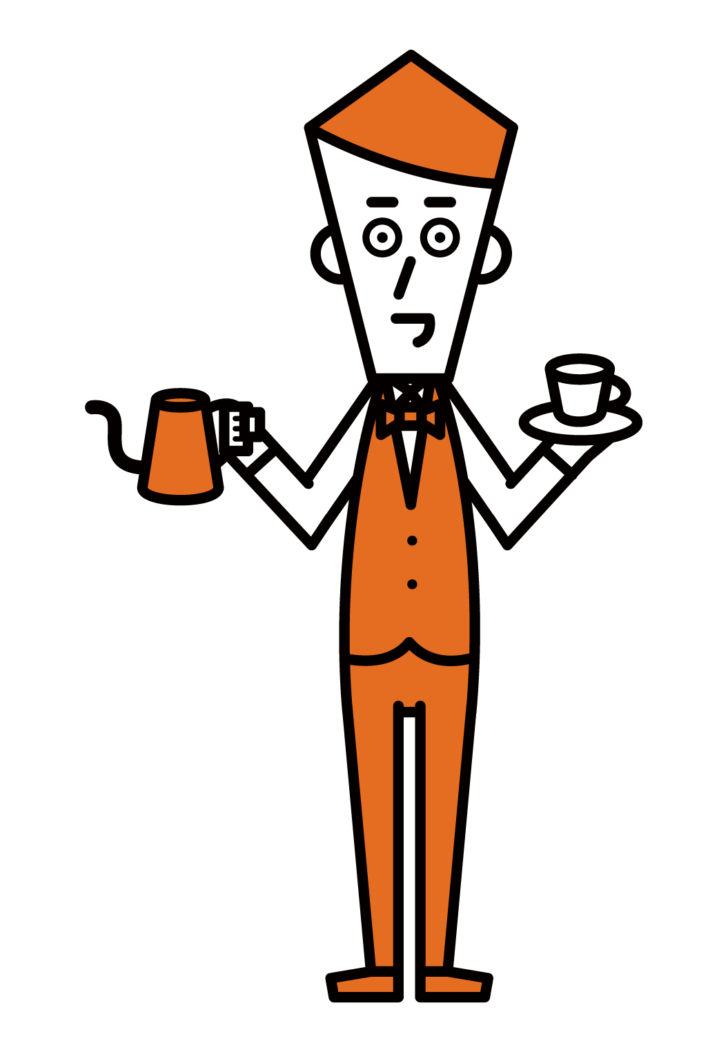 Illustration of barista cafe owner (male)
