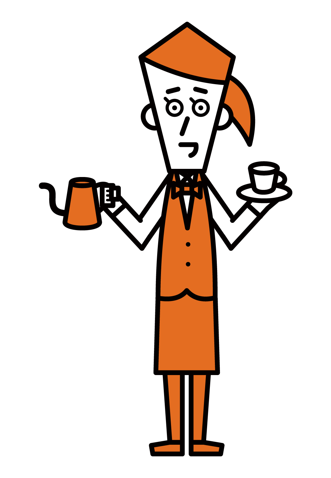 Illustration of barista cafe owner (female)