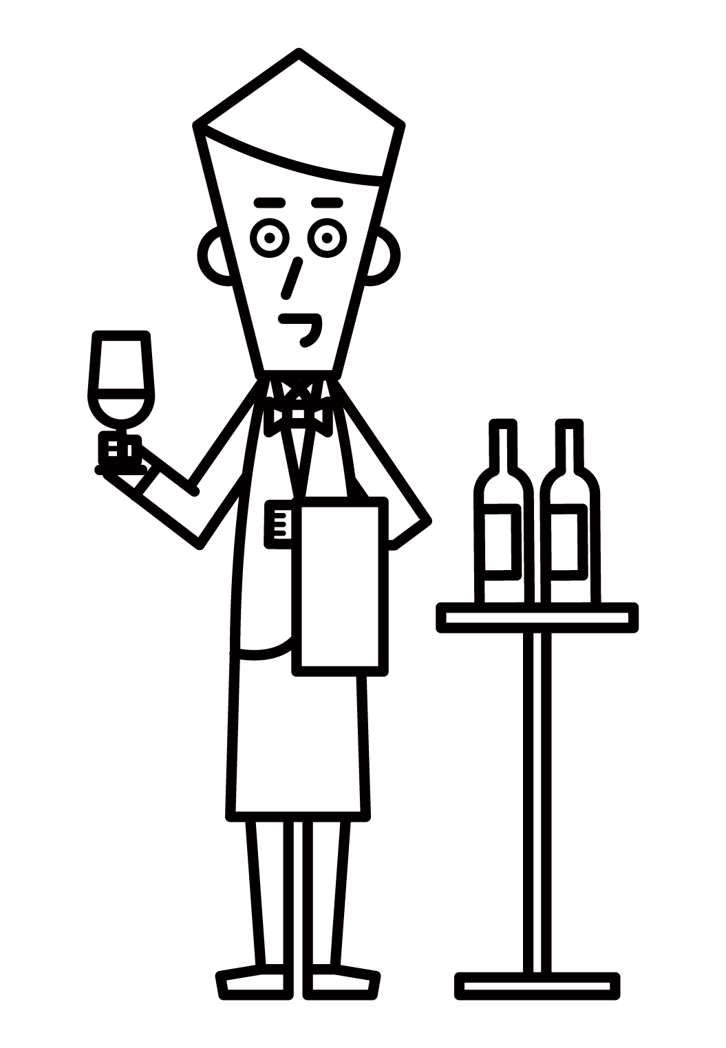 Illustration of a sommelier (male)