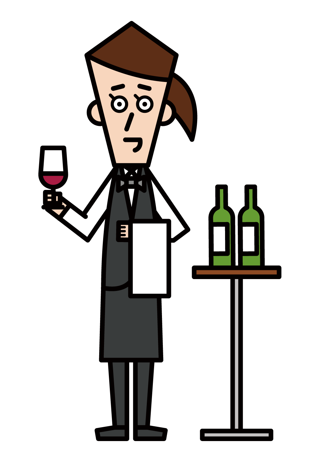 Illustration of a sommelier (male)