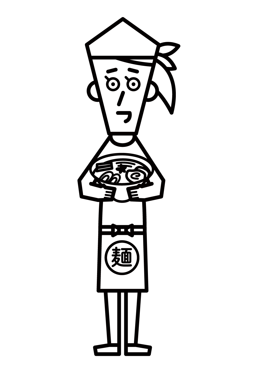 Illustration of the owner of a ramen shop (woman)