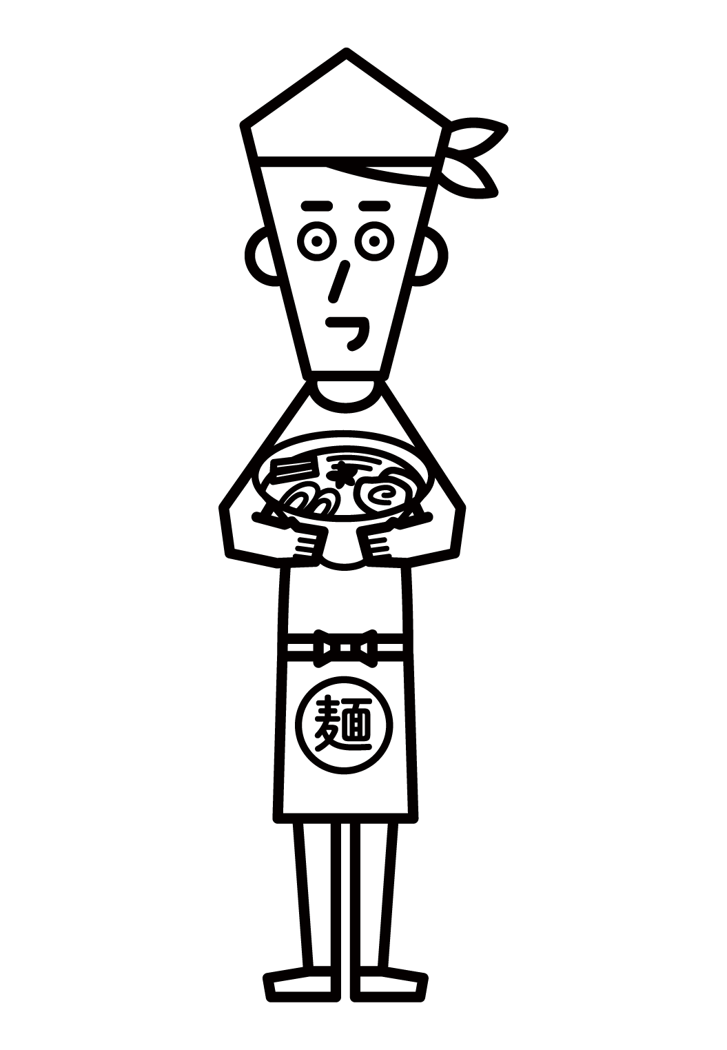 Illustration of the owner of a ramen shop (male)