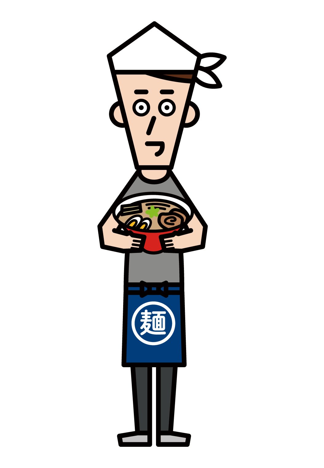 Illustration of the owner of a ramen shop (woman)