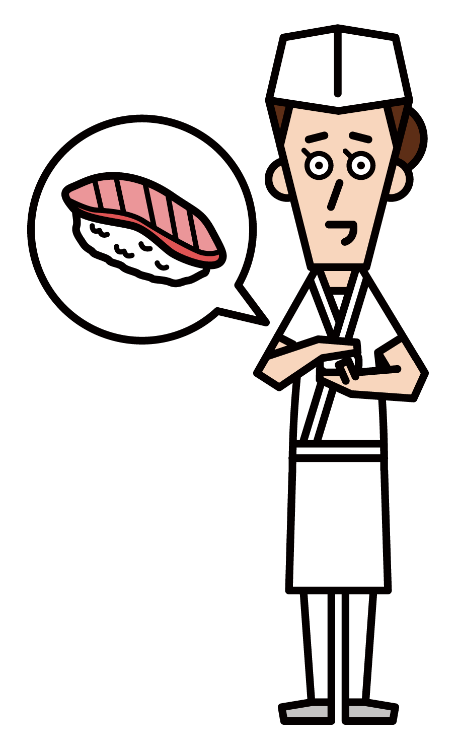 壽司廚師（女）插圖