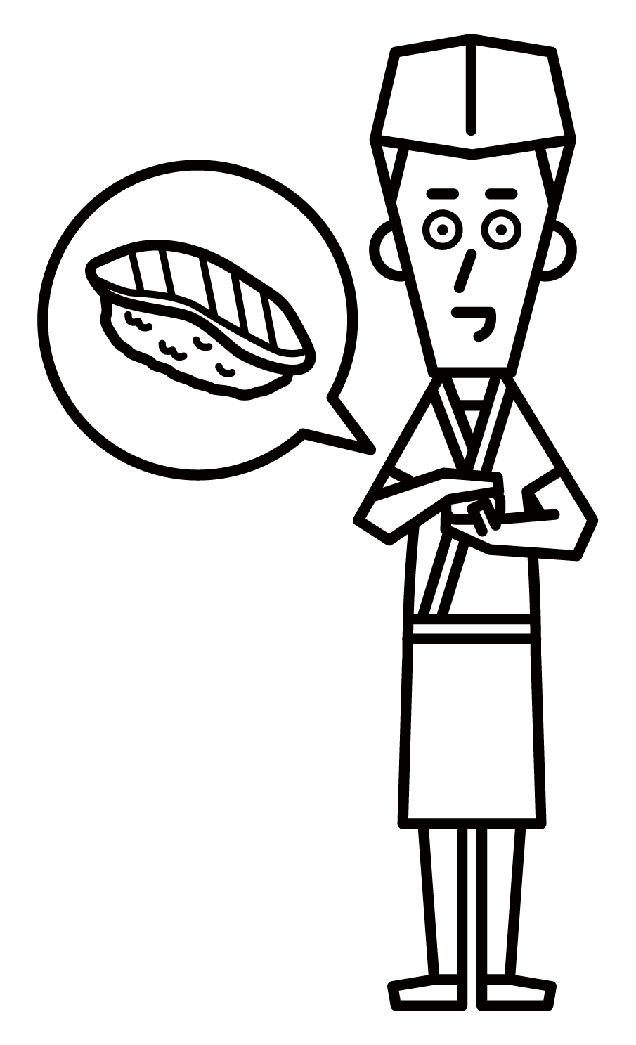 壽司廚師（男士）插圖