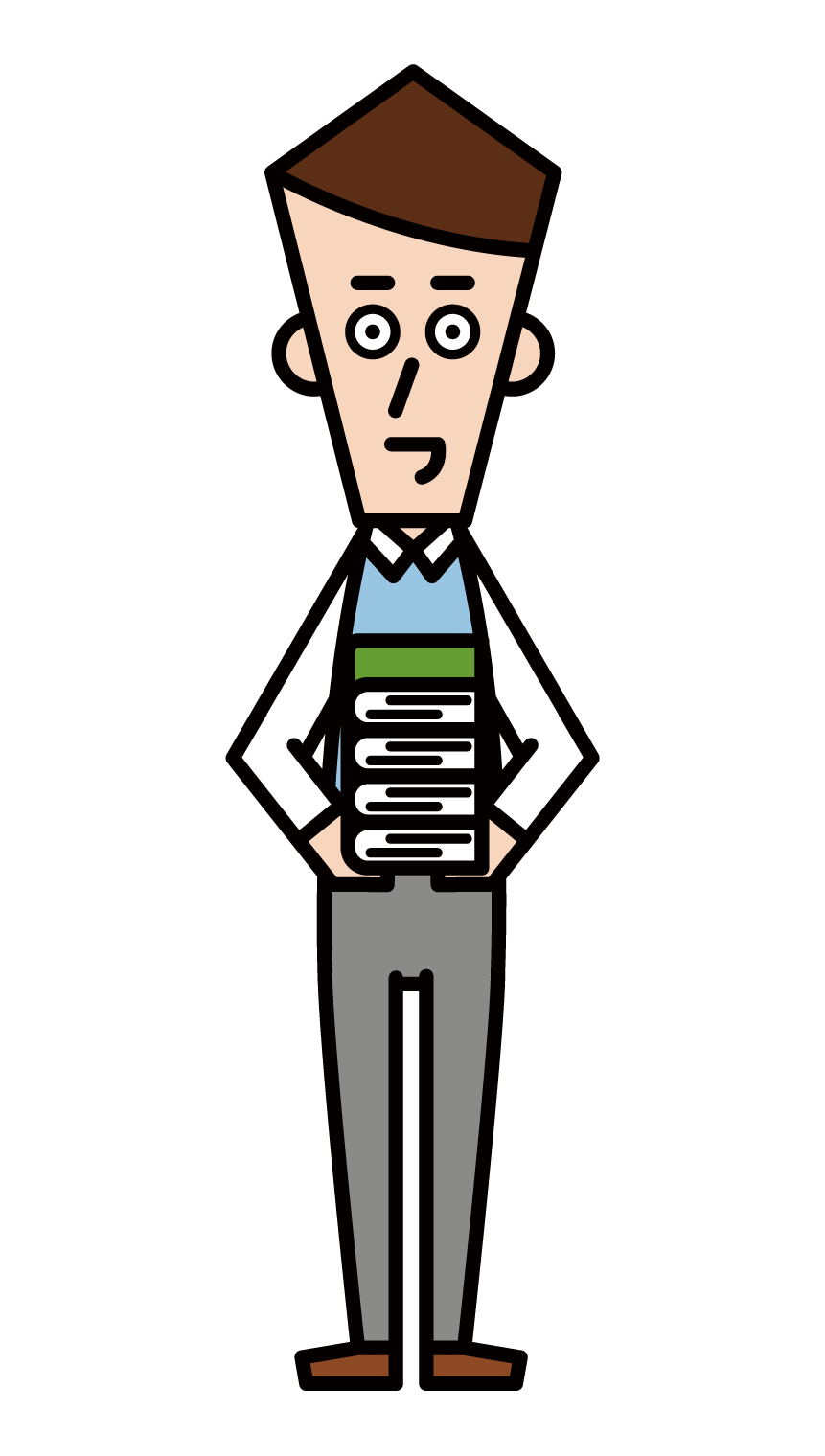 Illustration of a librarian (male)