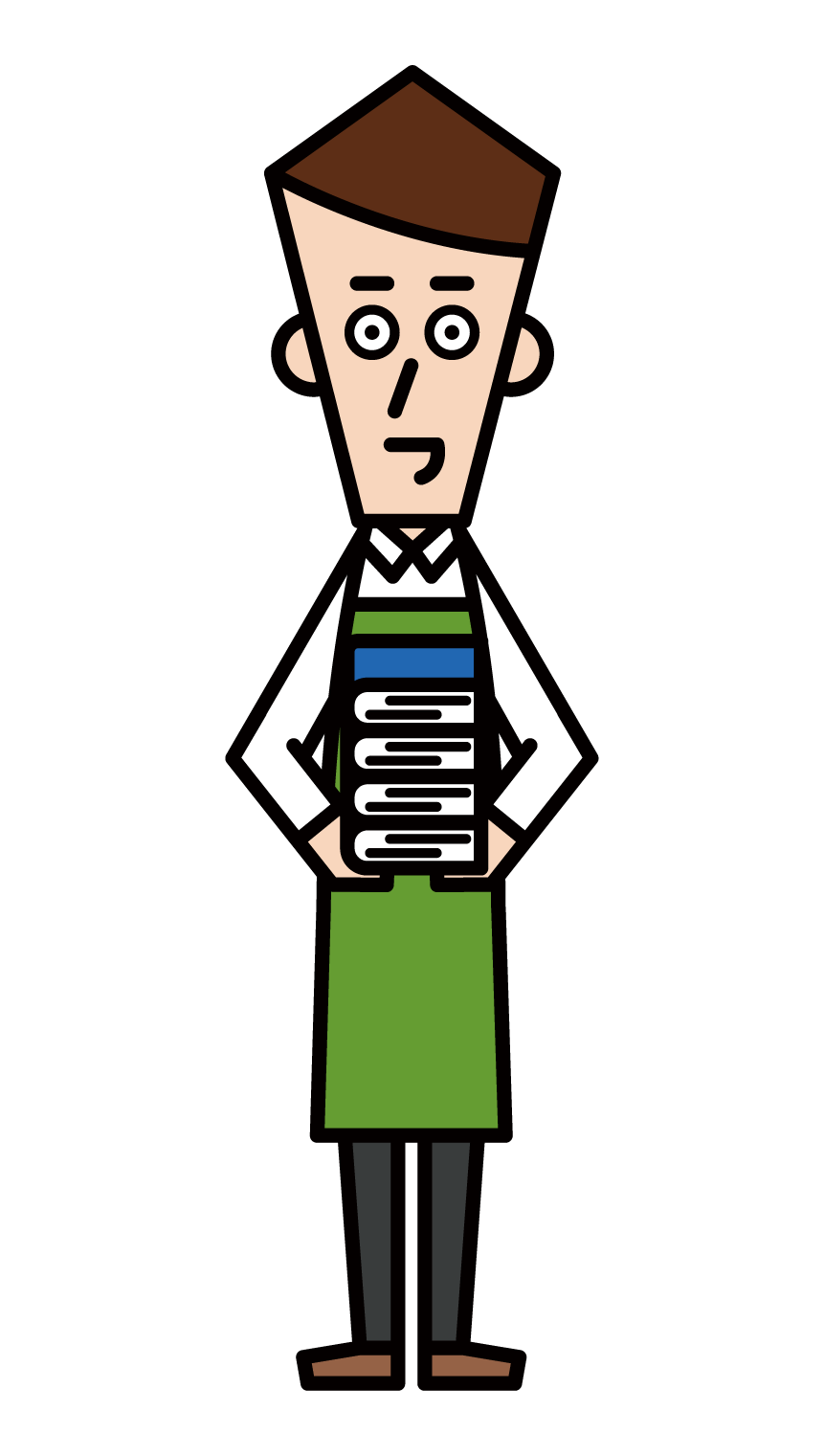 Illustration of a librarian (male)