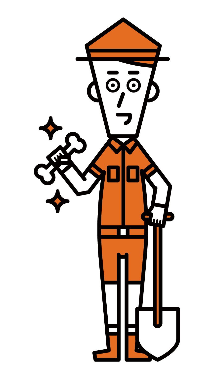 Illustration of an archaeologist (male)