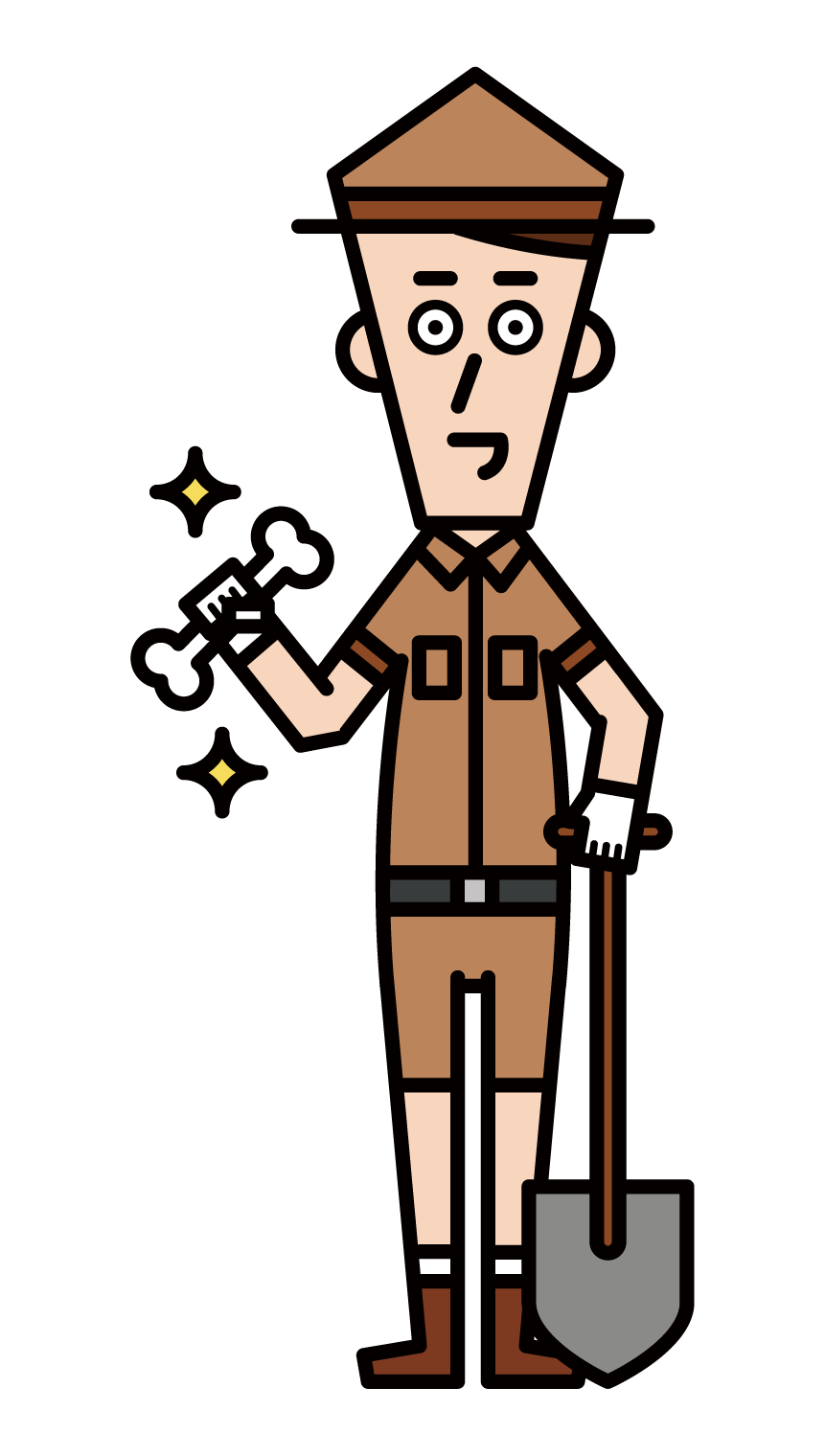 Illustration of an archaeologist (male)