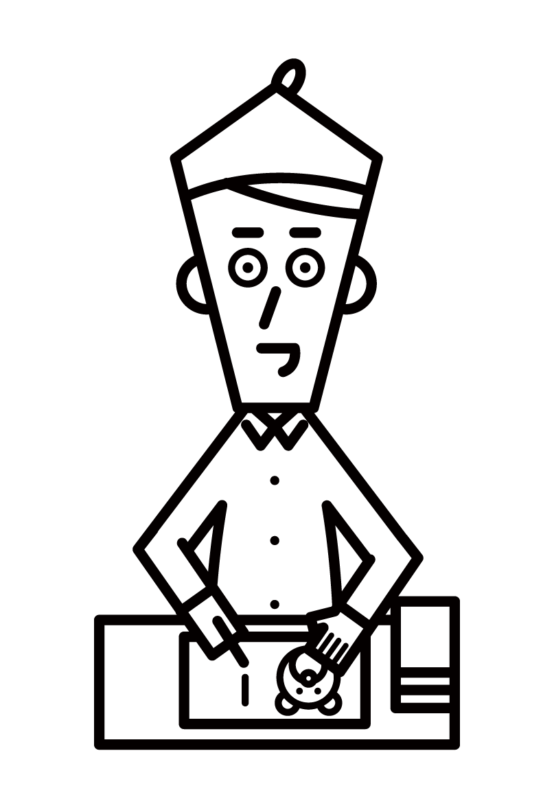 Illustration of a picture book writer (male)