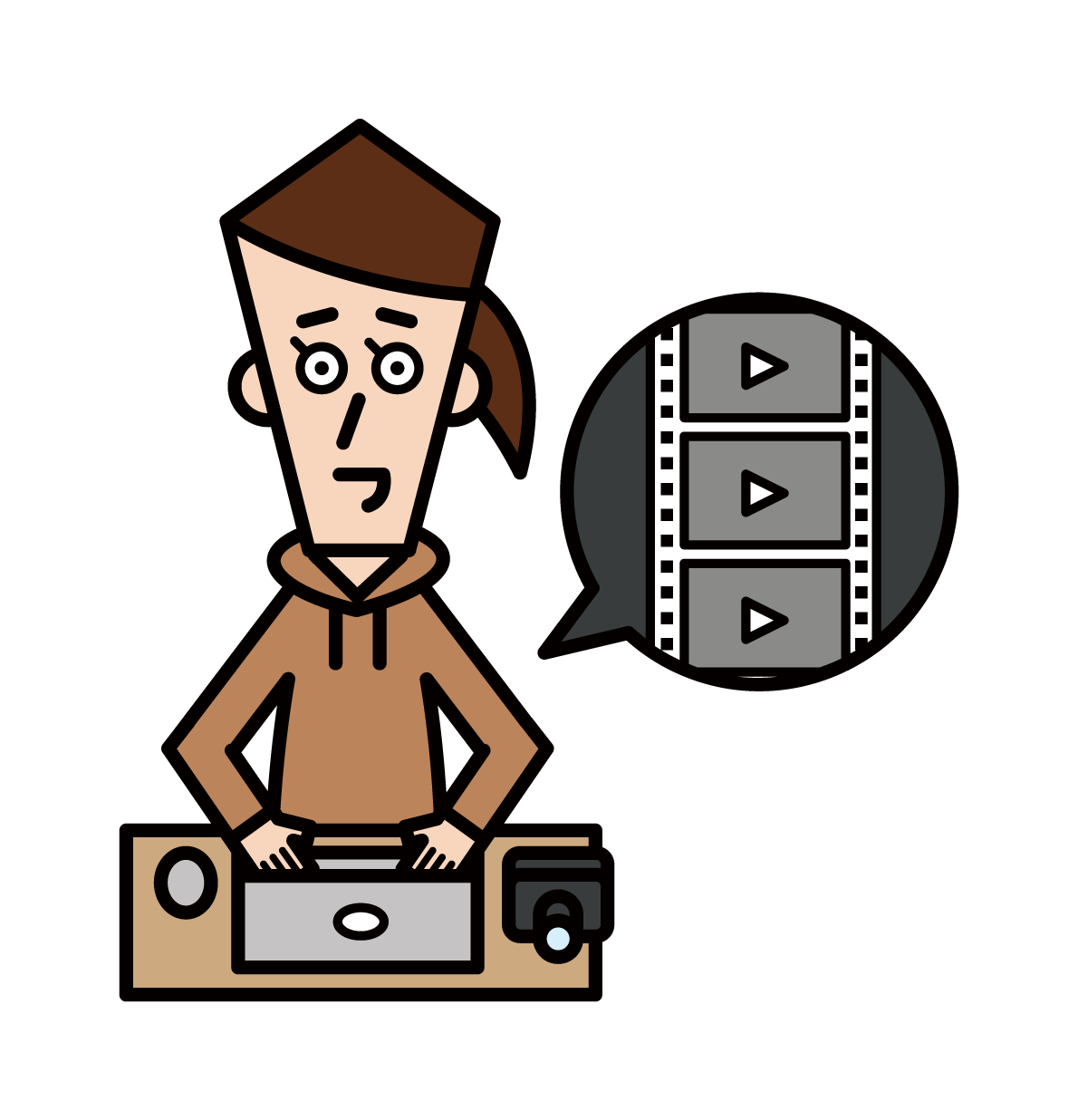 Illustration of a video creator (male)