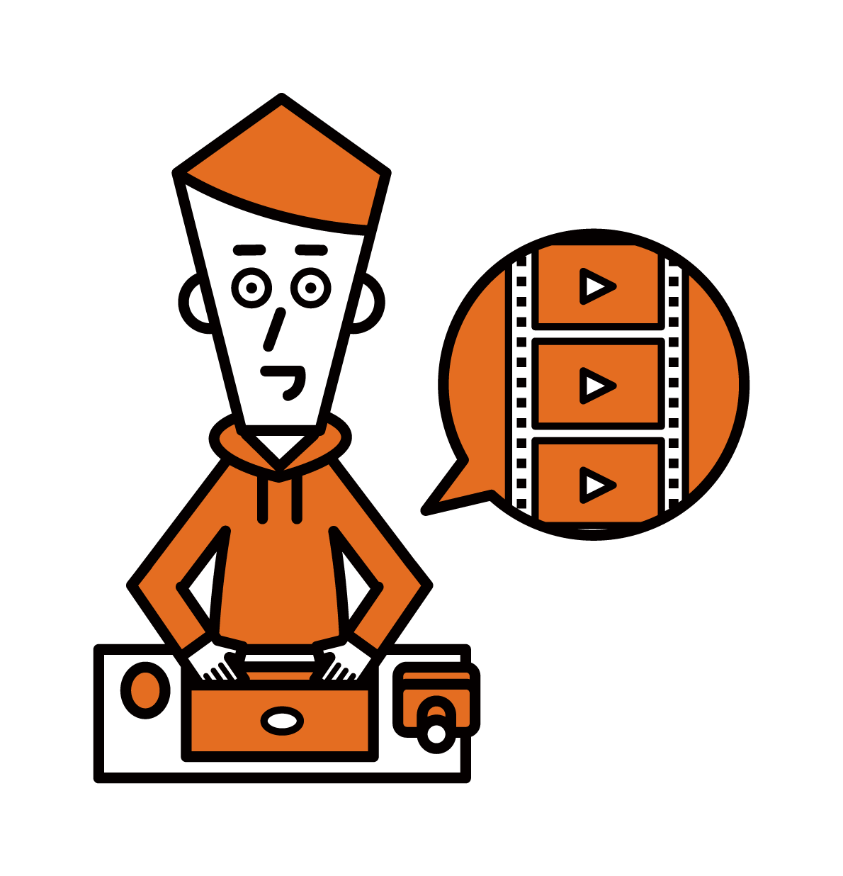 Illustration of a video creator (male)