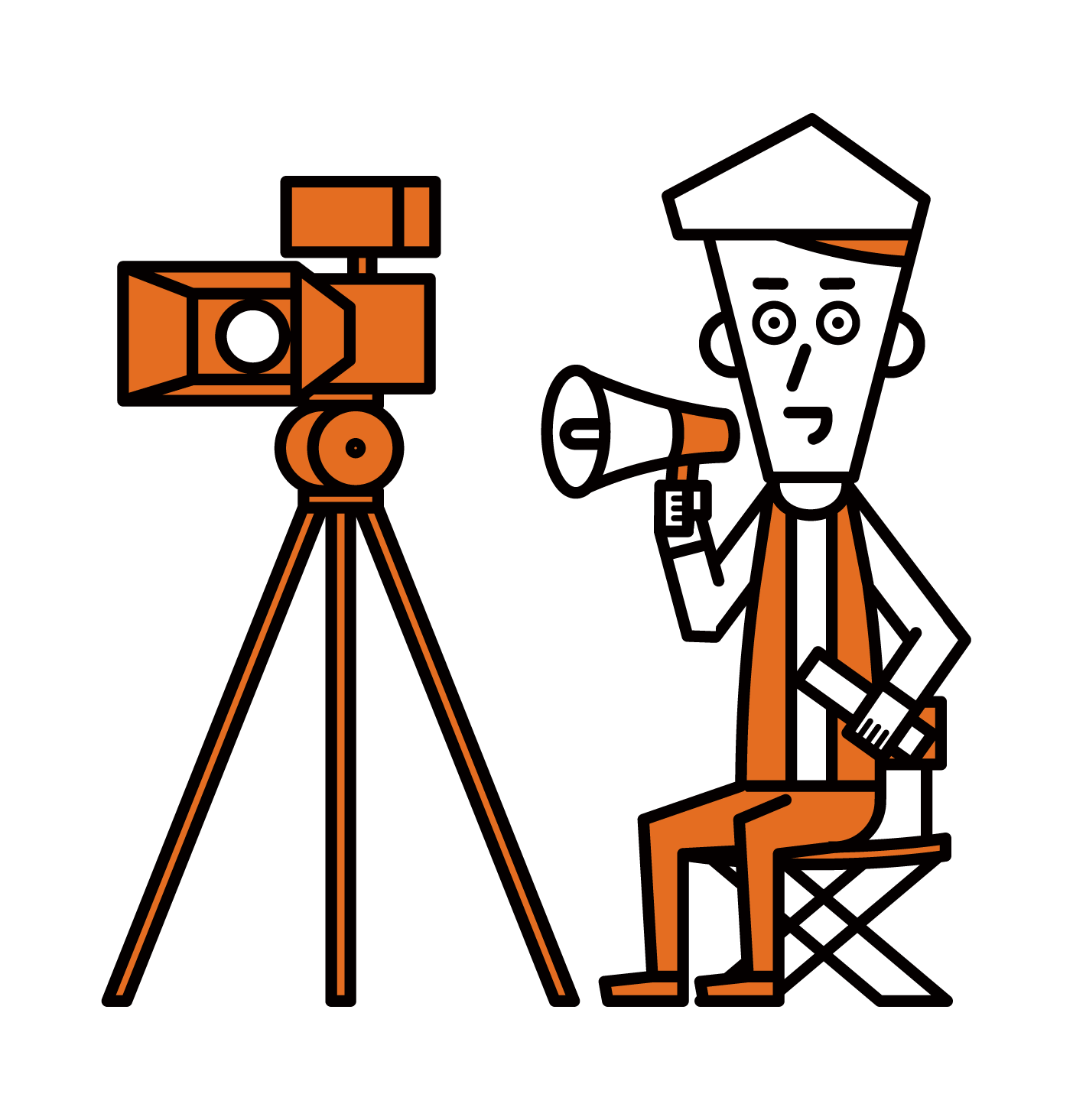 Illustration of a film director (male)
