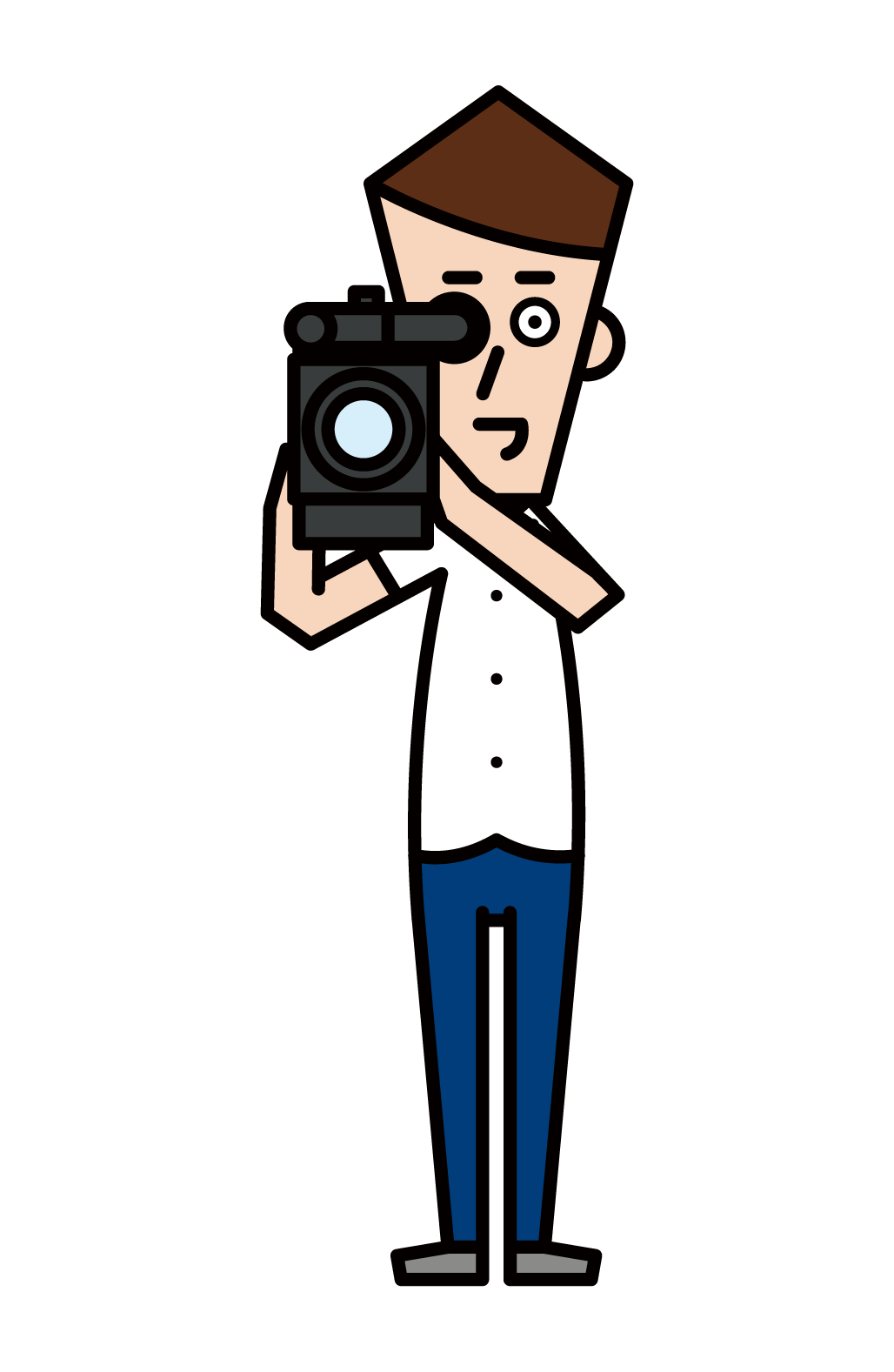 電視攝影師和電影製作人(男性)的插圖
