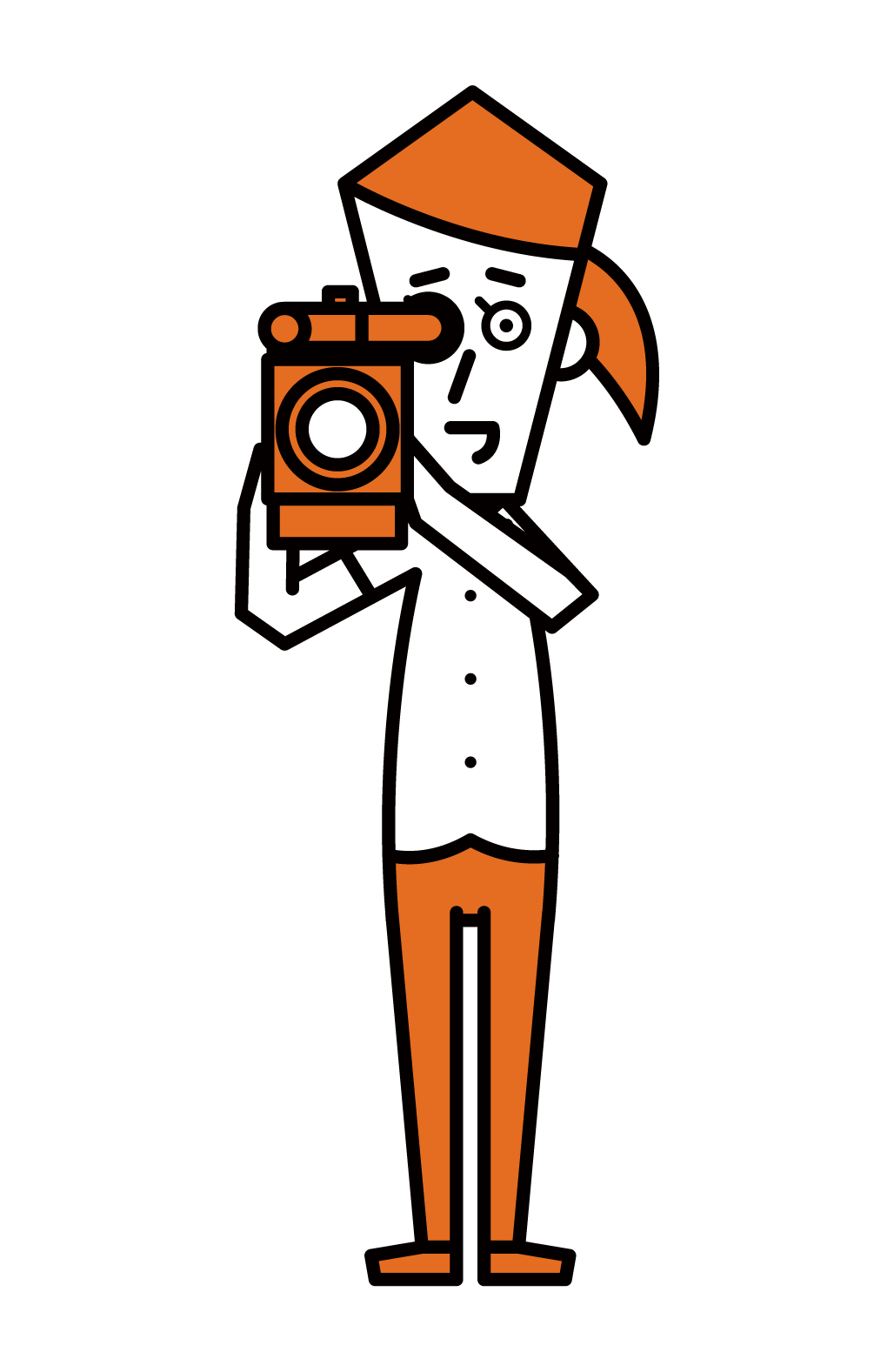 電視攝影師和電影製作人(女性)的插圖